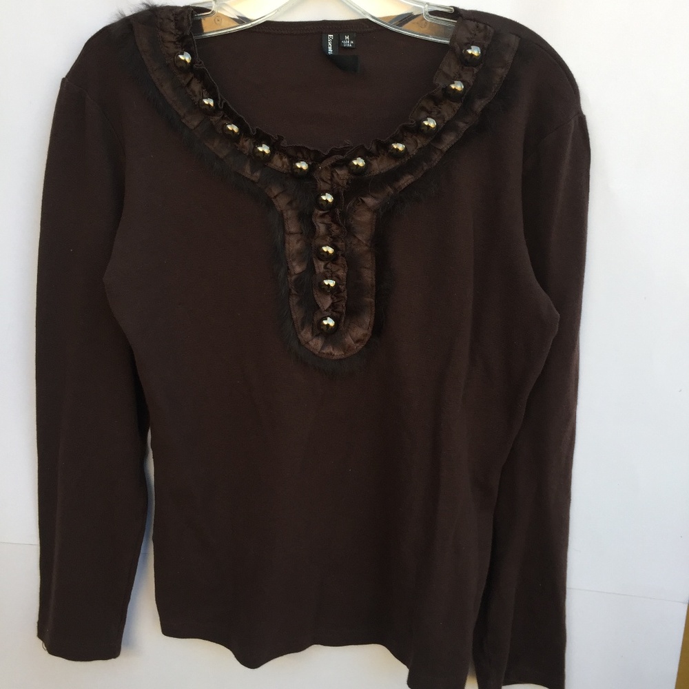 Essentials by Milano Med long sleeve Brown fur but